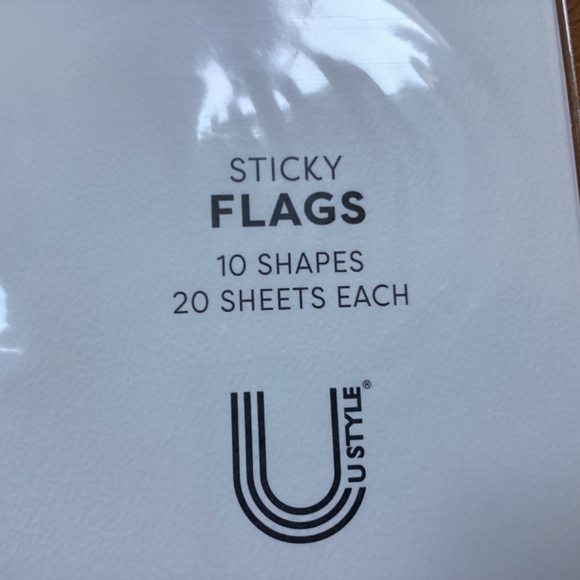 U Style Sticky Flags 10 pcs/shapes 20 sheets each shape/pc New - Picture 3 of 6